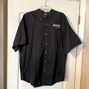 Harley Davidson Riders Edge Academy Short Sleeve Button Work Shop Shirt Black XL